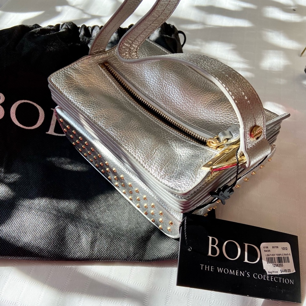 Bodhi Silver Leather Shoulder Bag - Picture 3 of 3
